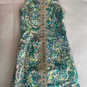 Lilly Pulitzer Blue Green Halter Sheath Dress